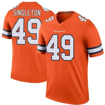 Alex Singleton Men's Nike Orange Denver Broncos Custom Game Jersey