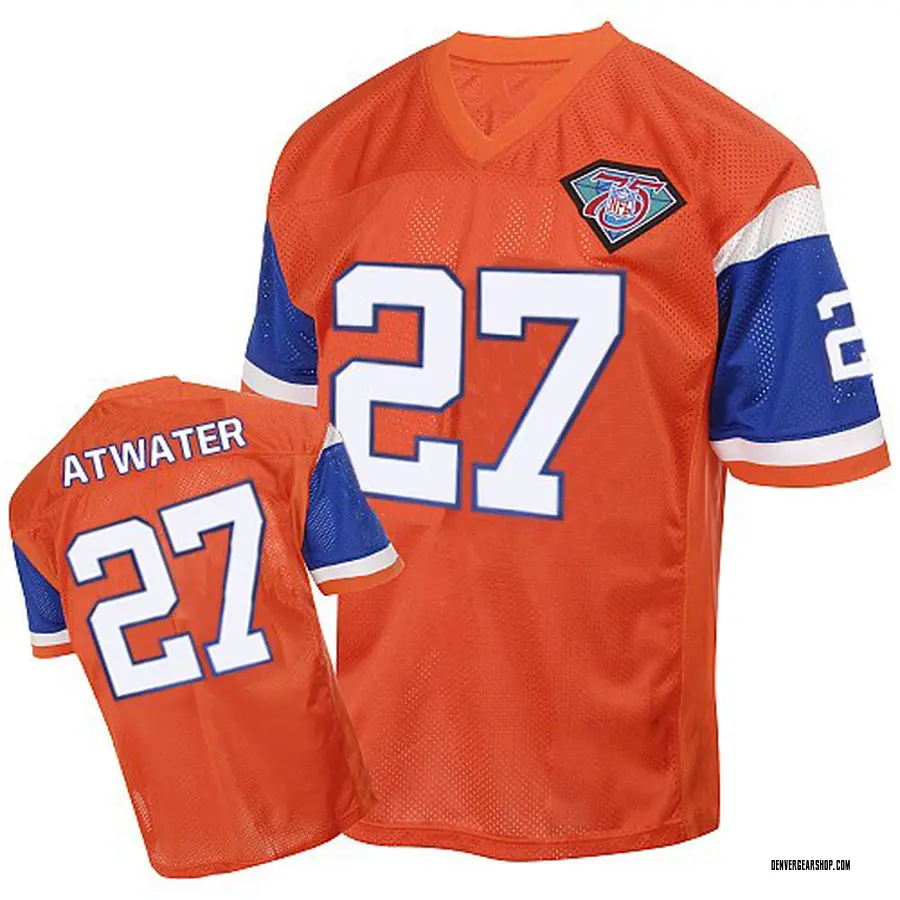 Orange Men's Steve Atwater Denver Broncos Authentic Mitchell And Ness With  75TH Patch Throwback Jersey - Denver Store